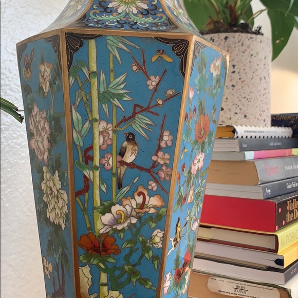 RARE Blue Cloisonné Vase - Picture 8 of 9